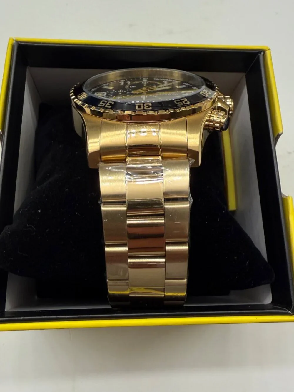 $299 Invicta Mens Specialty Mach Gala Gold Black 48mm Quartz Watch 69816 NIB